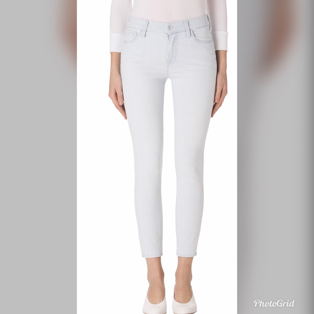 J Brand 835 Capri Skinny Jeans Bleach Stripe Jb12